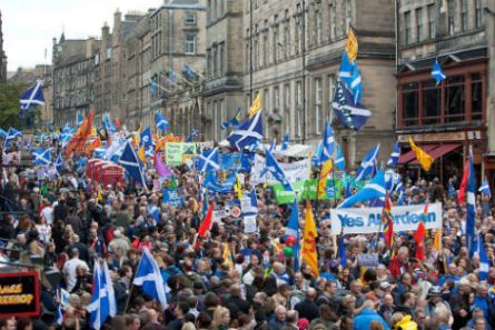 Manifestació a favor de la independència d’Escòcia